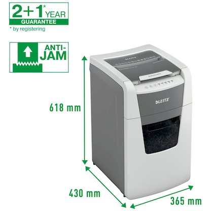 Artikelbild 8 für LEITZ IQ Autofeed Small Office 150 Aktenvernichter mit Partikelschnitt P-5, 2 x 15 mm, bis 150 Blatt, weiß, Artikelnummer 267304