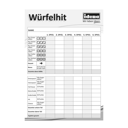 Artikelbild 2 für Idena Würfelhit Würfelspiel, 1 St., Artikelnummer 193126