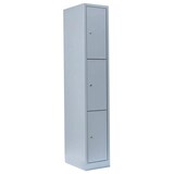 Artikelbild 1 für LÜLLMANN Schließfachschrank lichtgrau 520310, 3 Schließfächer 31,5 x 50,0 x 180,0 cm, Artikelnummer 185669