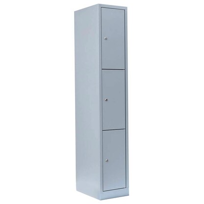 Artikelbild für LÜLLMANN Schließfachschrank lichtgrau 520310, 3 Schließfächer 31,5 x 50,0 x 180,0 cm, Artikelnummer 185669