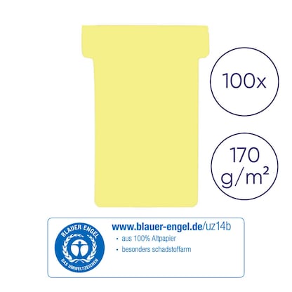 Artikelbild 3 für FRANKEN TK104 Größe 1 T-Steckkarten gelb, 100 St., Artikelnummer 670667