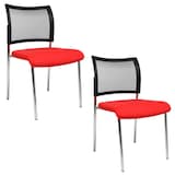 Artikelbild 1 für Topstar Besucherstühle Visit 10 Net NV290 G210 rot, schwarz Stoff, 2 St., Artikelnummer 170593