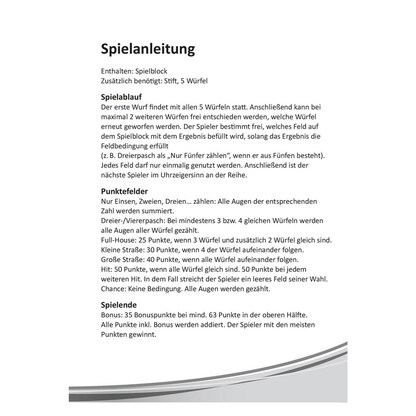 Artikelbild 3 für Idena Würfelhit Würfelspiel, 1 St., Artikelnummer 193126
