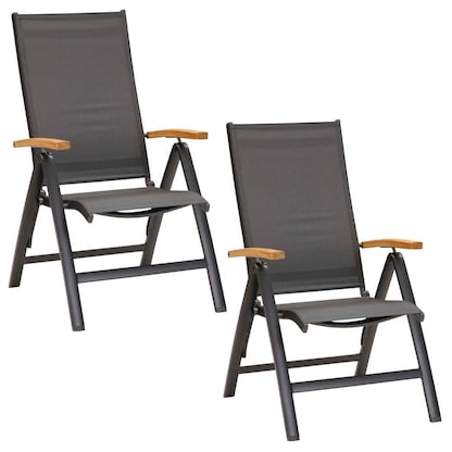 Artikelbild für BEST Klappstühle mit Armlehnen Cavalese anthrazit, Metall, 2 St., Artikelnummer 672555