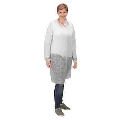 Artikelbild für AKTION: franz mensch unisex Schutzkittel weiß Größe L 10 St., Artikelnummer 281824