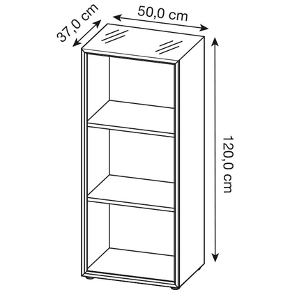 Artikelbild 2 für GERMANIA Aktenregal Monteria weiß 50,0 x 37,0 x 120,0 cm, 1 St., Artikelnummer 121341