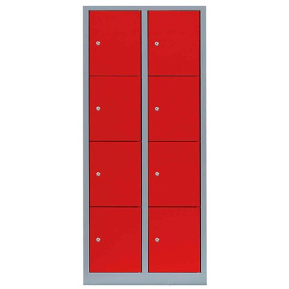 Artikelbild 2 für LÜLLMANN Schließfachschrank feuerrot, lichtgrau 523424, 8 Schließfächer 80,0 x 50,0 x 180,0 cm, Artikelnummer 186266