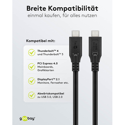 Artikelbild 7 für goobay USB 4 USB-Kabel 1,0 m schwarz, 1 St., Artikelnummer 557377