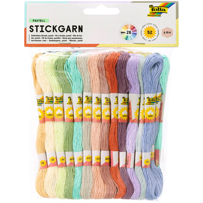 Artikelbild 2 für folia Garn zum Sticken Pastell matt pastellfarben 1,0 mm x 8,0 m, Artikelnummer 963337