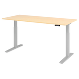 Artikelbild 1 für HAMMERBACHER Akandia elektrisch höhenverstellbarer Schreibtisch ahorn rechteckig, C-Fuß-Gestell silber 180,0 x 80,0 cm, Artikelnummer 486744