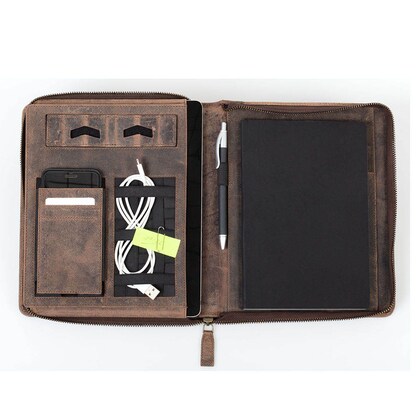 Artikelbild 2 für PRIDE & SOUL Konferenzmappe CHARON Leder DIN A5 braun, Artikelnummer 380754