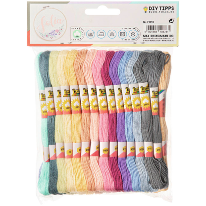 Artikelbild 3 für folia Garn zum Sticken Pastell matt pastellfarben 1,0 mm x 8,0 m, Artikelnummer 963337