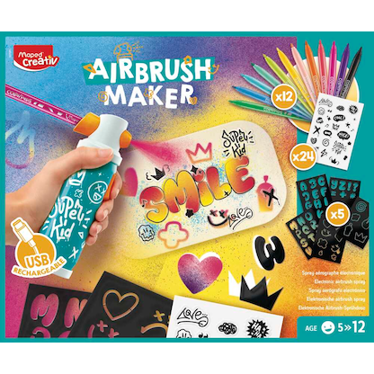 Artikelbild 3 für Maped® Creativ Airbrushset für Kinder AIRBRUSH MAKER farbsortiert, Artikelnummer 797967