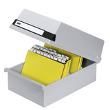 Artikelbild 1 für HAN Karteikasten DIN A5 für 1.300 Karteikarten grau mit Deckel, Artikelnummer 184200