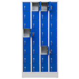 Artikelbild 1 für Gürkan Schließfachschrank lichtgrau, enzianblau 110298, 32 Schließfächer 80,0 x 15,0 x 168,0 cm, Artikelnummer 561074