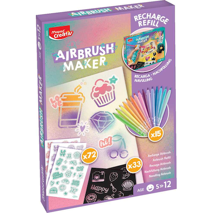 Artikelbild für Maped® Creativ Airbrushset für Kinder AIRBRUSH MAKER PASTELL Nachfüll-Set farbsortiert, Artikelnummer 797957