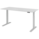Artikelbild 1 für HAMMERBACHER Akandia elektrisch höhenverstellbarer Schreibtisch lichtgrau rechteckig, C-Fuß-Gestell silber 180,0 x 80,0 cm, Artikelnummer 486727