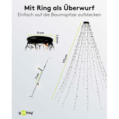 Artikelbild 2 für goobay Baummantel mit Ring LED Lichtervorhang grün, 1 St., Artikelnummer 725406