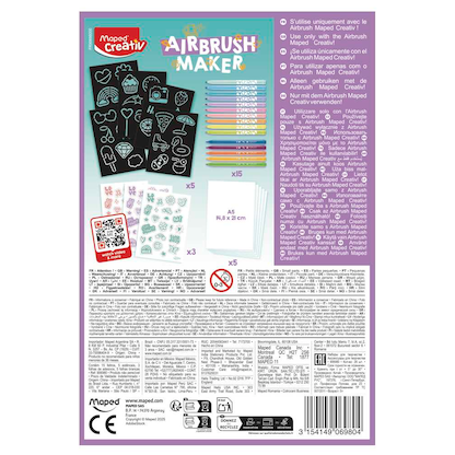 Artikelbild 3 für Maped® Creativ Airbrushset für Kinder AIRBRUSH MAKER PASTELL Nachfüll-Set farbsortiert, Artikelnummer 797957