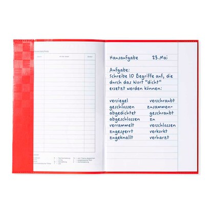 Artikelbild 2 für HERMA Heftumschlag mit Baststruktur rot Kunststoff DIN A5, Artikelnummer 548002