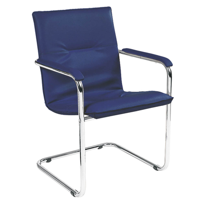 Artikelbild 2 für Nowy Styl Besucherstühle Rumba RUMBA CR SP06 blau Leder, 2 St., Artikelnummer 487064