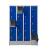 Artikelbild 1 für Gürkan Schließfachschrank lichtgrau, enzianblau 111037, 20 Schließfächer 80,0 x 15,0 x 110,0 cm, Artikelnummer 561062