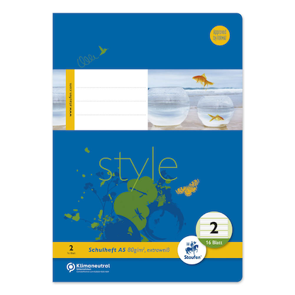 Artikelbild für Staufen® Schulhefte Style Lineatur 2 liniert DIN A5 ohne Rand, 16 Blatt, 1 St., Artikelnummer 242741