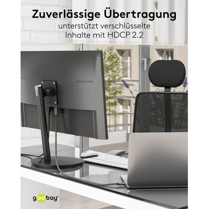 Artikelbild 9 für goobay USB 3.1 C-Stecker/HDMI-Stecker Kabel 1,0 m silber, schwarz, 1 St., Artikelnummer 557896