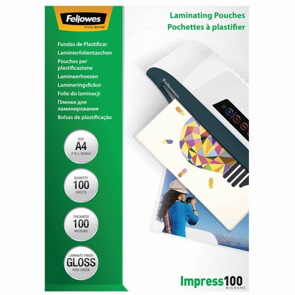 Artikelbild 6 für Fellowes Impress100 Laminierfolien glänzend für A4 100 micron, 100 St., Artikelnummer 306787