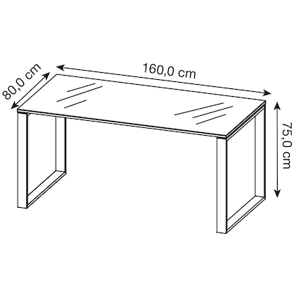Artikelbild 2 für GERMANIA Monteria Schreibtisch weiß rechteckig, Kufen-Gestell weiß 160,0 x 80,0 cm, Artikelnummer 121414