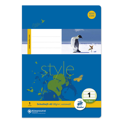 Artikelbild für Staufen® Schulhefte Style Lineatur 1 liniert DIN A5 ohne Rand, 16 Blatt, 1 St., Artikelnummer 242757