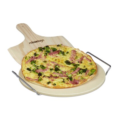 Artikelbild 7 für relaxdays Pizzastein-Set beige, 1 Set, Artikelnummer 400343