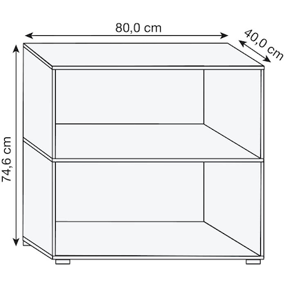Artikelbild 3 für HAMMERBACHER Aktenregal FlexWall weiß 80,0 x 40,0 x 74,6 cm, 1 St., Artikelnummer 949931