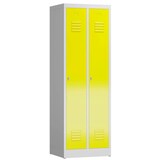 Artikelbild 1 für ClassiX Spind lichtgrau, zinkgelb X-510126, 2 Schließfächer 59,0 x 50,0 x 180,0 cm, Artikelnummer 187367