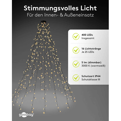 Artikelbild 5 für goobay Baummantel mit Ring LED Lichtervorhang grün, 1 St., Artikelnummer 725406