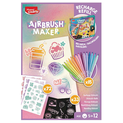 Artikelbild 2 für Maped® Creativ Airbrushset für Kinder AIRBRUSH MAKER PASTELL Nachfüll-Set farbsortiert, Artikelnummer 797957