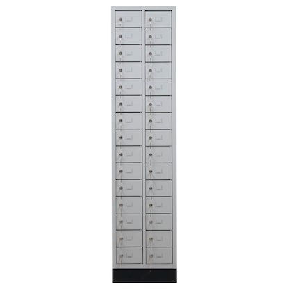 Artikelbild 2 für Gürkan Schließfachschrank lichtgrau 111526, 30 Schließfächer 46,0 x 20,0 x 195,0 cm, Artikelnummer 561086