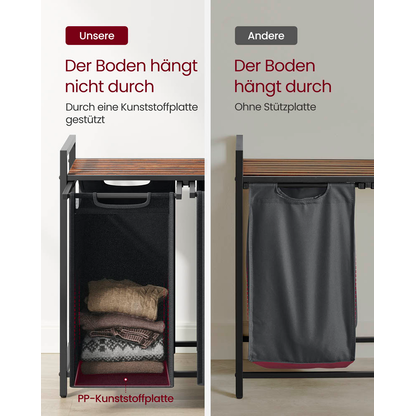 Artikelbild 8 für VASAGLE Wäschesortierer grau, braun, 1 St., Artikelnummer 438669