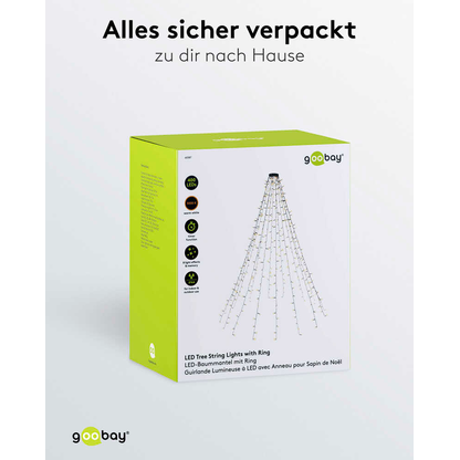 Artikelbild 3 für goobay Baummantel mit Ring LED Lichtervorhang grün, 1 St., Artikelnummer 725406