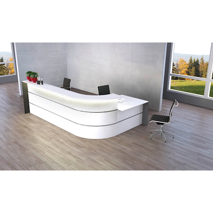 Artikelbild 4 für Kerkmann Empfangstheke BARI L-Form, weiß, anthrazit 370,0 x 200,0 x 112,0 cm, Artikelnummer 690533