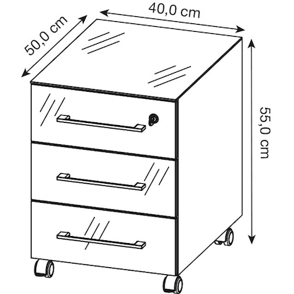 Artikelbild 2 für GERMANIA Monteria Rollcontainer weiß 3 Auszüge 40,0 x 50,0 x 55,0 cm, Artikelnummer 121422