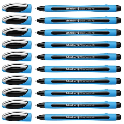 Artikelbild für Schneider Kugelschreiber Slider Memo hellblau/schwarz, Schreibfarbe: schwarz, 10 St., Artikelnummer 389817