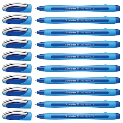 Artikelbild für Schneider Kugelschreiber Slider Memo hellblau/dunkelblau, Schreibfarbe: blau, 10 St., Artikelnummer 389825
