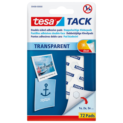 Artikelbild für tesa TACK doppelseitige Klebepads für max. 20 g, 1,0 x 1,0 cm, 72 St., Artikelnummer 331797