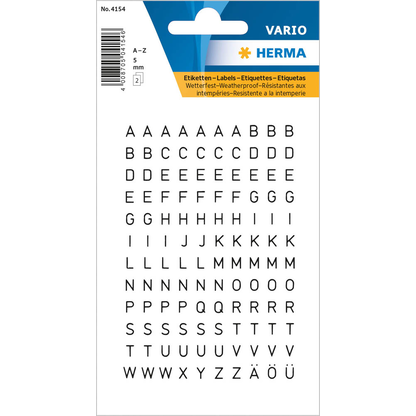 Artikelbild für HERMA Klebebuchstaben 4154 Buchstaben A-Z, schwarz, 240 Etiketten, Artikelnummer 101242