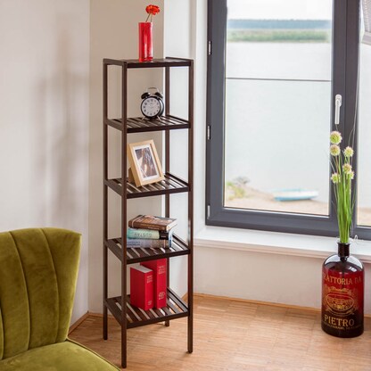 Artikelbild 5 für relaxdays Badregal dunkelbraun 34,5 x 33,0 x 139,5 cm, Artikelnummer 448882