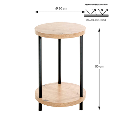 Artikelbild 2 für HAKU Möbel Beistelltisch rund MDF-Platte eiche 30,0 x 30,0 x 50,0 cm, 1 St., Artikelnummer 200479