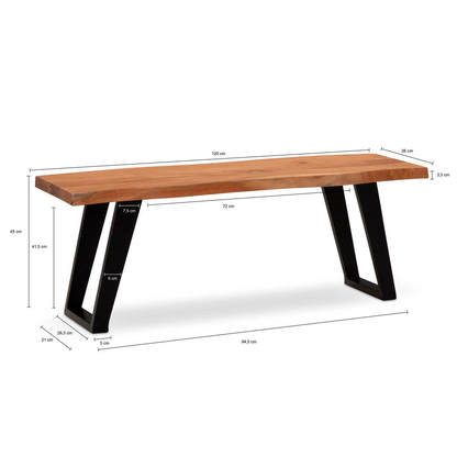 Artikelbild 2 für WOHNLING Garderobenbank WL7.288 akazie Holz 120,0 cm, Artikelnummer 402556