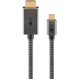 Artikelbild 1 für goobay USB 3.1 C-Stecker/HDMI-Stecker Kabel 1,0 m silber, schwarz, 1 St., Artikelnummer 557896