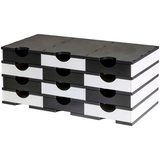 Artikelbild 1 für AKTION: styro Sortierstation styrodoc duo Standard schwarz/weiß mit 12 Fächern, Artikelnummer 755484